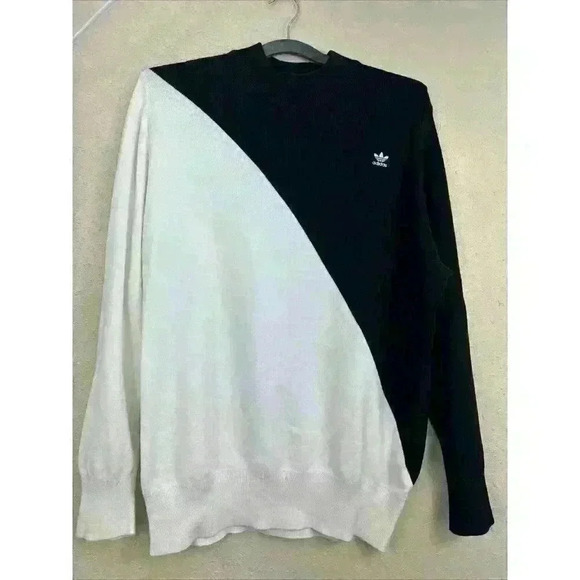 Adidas Originals X HYKE Mock Neck Colorblock Sweater Black White Women’s L. SC3 - Picture 2 of 8
